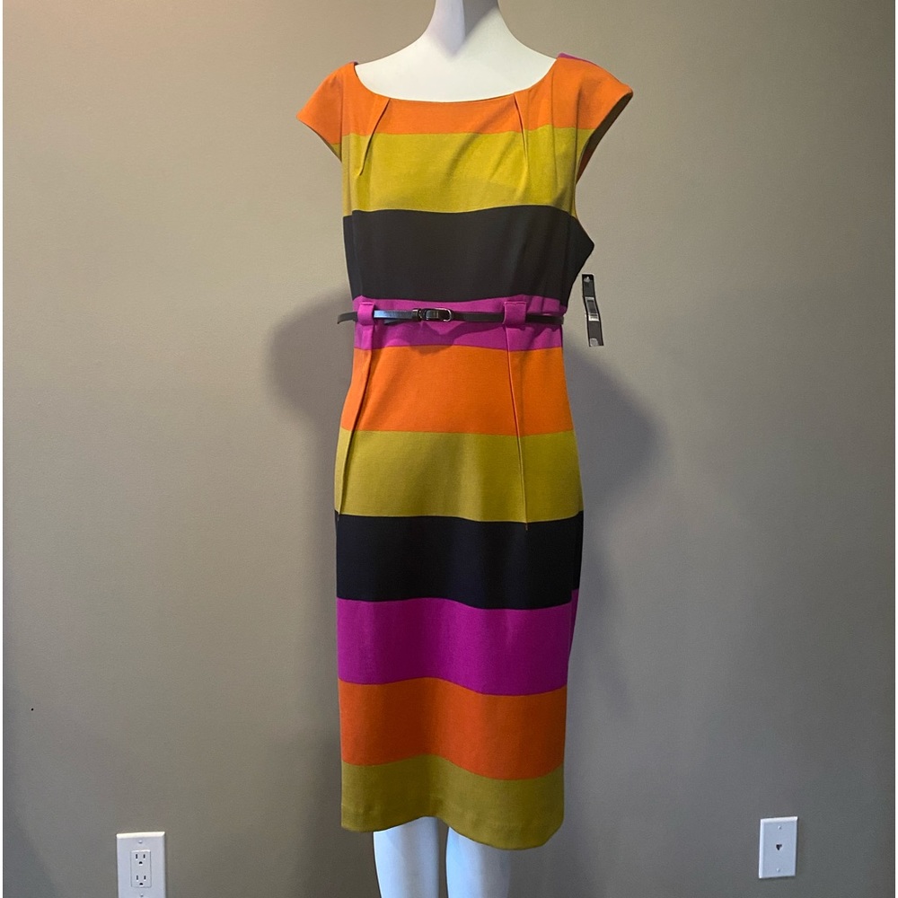 Tahari Striped Dress - New - Size 12P